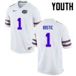 Youth Florida Gators #1 Jonathan Bostic NCAA Nike White Authentic Stitched College Football Jersey EKD2662MY